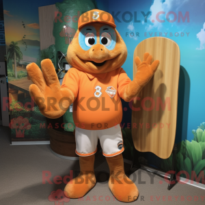 Oransje baseballhanske...