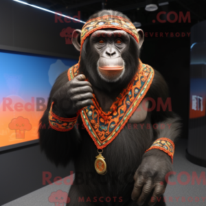 Sort chimpanse maskot...