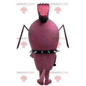 Punk maskotka owad różowy mrówka. Maskotka rocka -