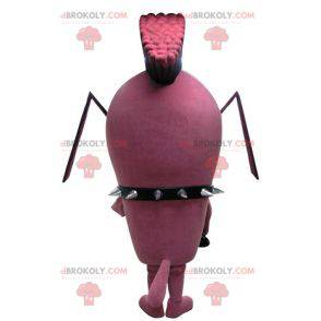 Mascotte de fourmi rose d'insecte punk. Mascotte rock -