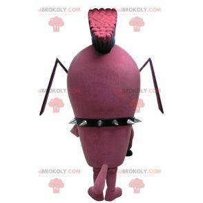 Punk insekt rosa maur maskot. Rock maskot - Redbrokoly.com