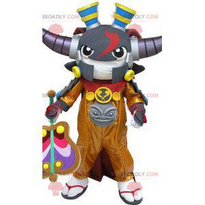 Mascotte samurai con le corna. Mascotte del videogioco -