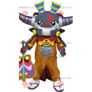 Samurai mascot with horns. Video game mascot - Redbrokoly.com