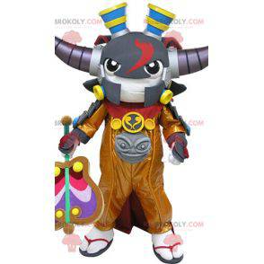 Mascote Samurai com chifres. Mascote do videogame -