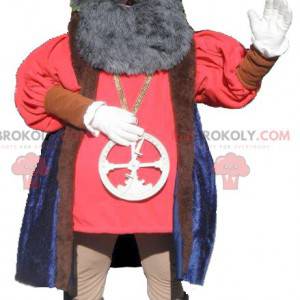 Bebaarde man mascotte van de middeleeuwen - Redbrokoly.com