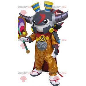 Mascote Samurai com chifres. Mascote do videogame -