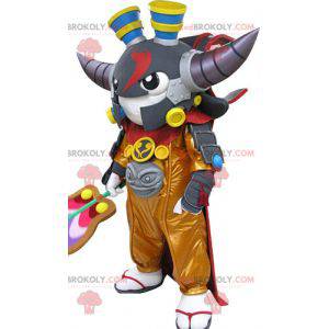 Mascotte samurai con le corna. Mascotte del videogioco -