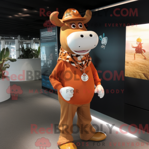 Rust Jersey Cow mascot...