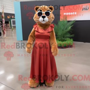 Rust Puma maskotdraktfigur...
