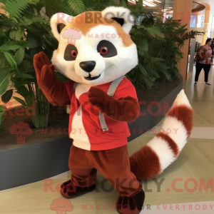 Máscara de panda rosa bege...