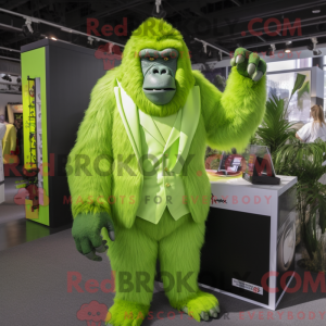 Lime Green Gorilla mascot...