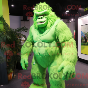 Lime Green Gorilla mascot...