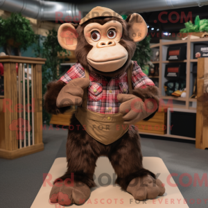 Brun chimpanse maskot...