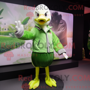 Lime Green Swan mascot...