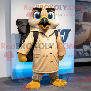 Tan Falcon maskotdraktfigur...