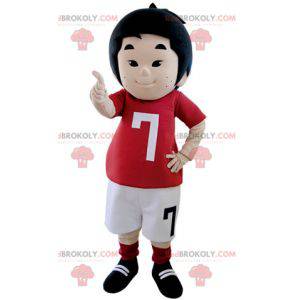 Mascota de niño vestida con traje de futbolista - Redbrokoly.com