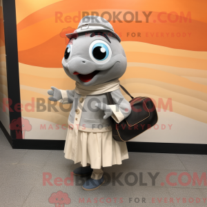 Grå laks maskot kostume...