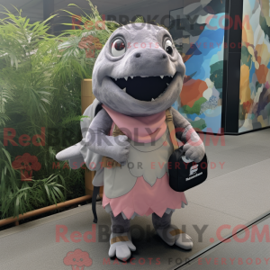 Grå laks maskot kostume...