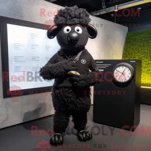 Svart Merino Sau maskot...
