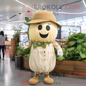 Beige agurkmaskotdraktfigur...