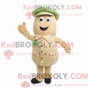 Beige agurkmaskotdraktfigur...