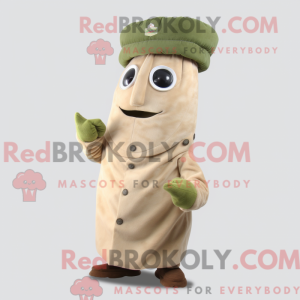 Beige agurk maskot kostume...