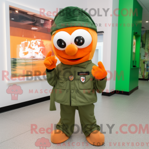 Orange Grøn Beret maskot...