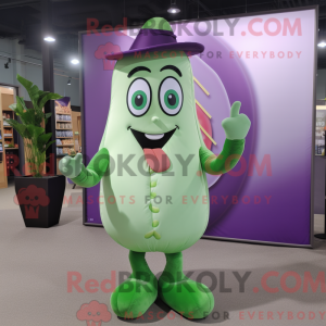 Purple Green Bean mascot...