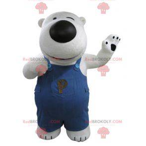 Mascote urso polar e preto com macacão - Redbrokoly.com