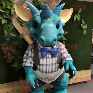 Blågrønn Triceratops...
