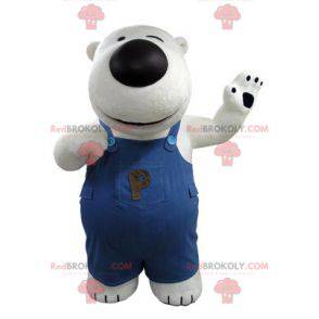 Mascote urso polar e preto com macacão - Redbrokoly.com