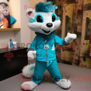 Turquoise Weasel mascot...