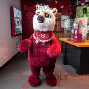 Maroon Lama-mascottekostuum...