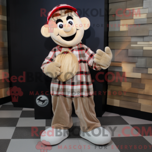 Tan Mime-mascottekostuum...