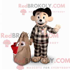Tan Mime-mascottekostuum...