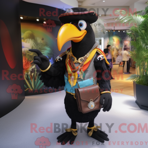Sort Toucan maskot kostume...