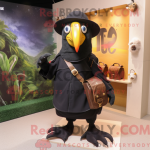 Sort Toucan maskot kostume...