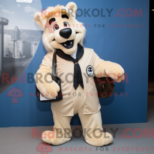 Beige Hunde maskot kostume...