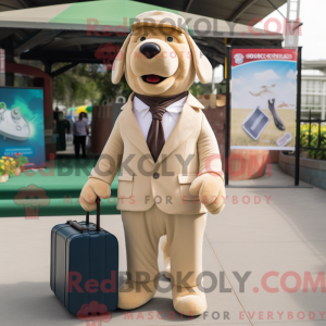 Beige Hunde maskot kostume...