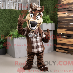 Bruin zebra-mascottekostuum...