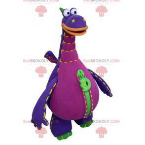 Giant green and orange purple dragon mascot - Redbrokoly.com