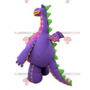 Giant green and orange purple dragon mascot - Redbrokoly.com