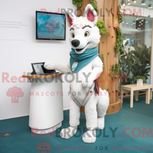 White Dingo mascot costume...