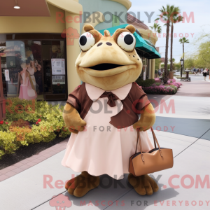 Brun frø maskot kostume...