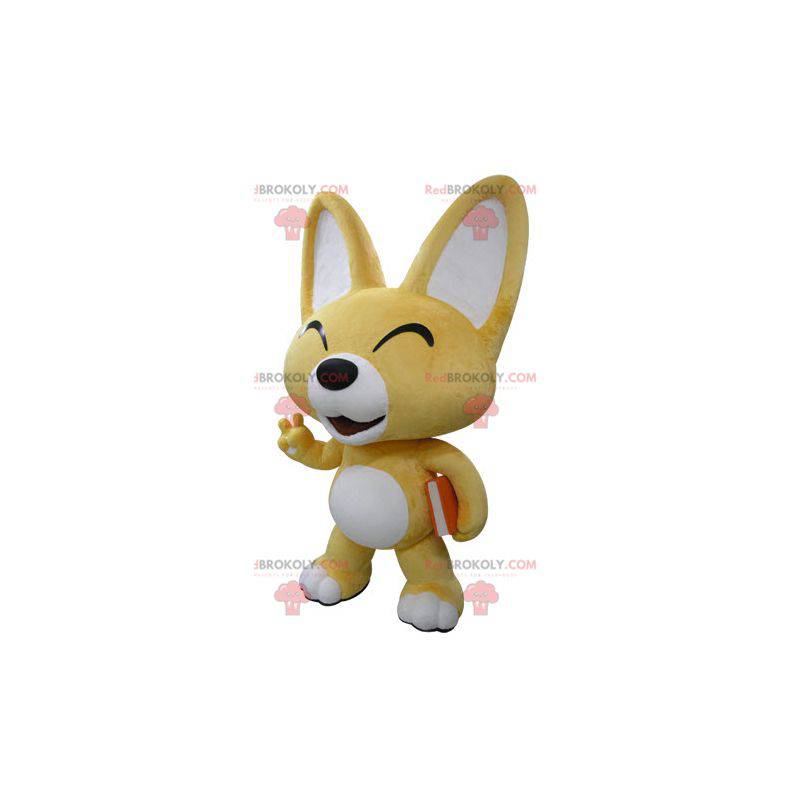 Yellow and white fox mascot. Puppy mascot - Redbrokoly.com