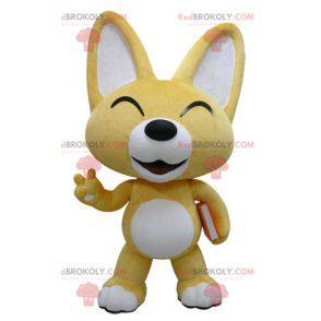 Yellow and white fox mascot. Puppy mascot - Redbrokoly.com