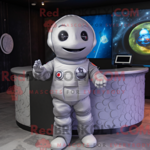 Grå astronaut maskot...