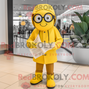 Guld citron maskot kostume...