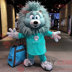 Cyan Porcupine maskot...