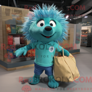 Cyan Porcupine maskot...